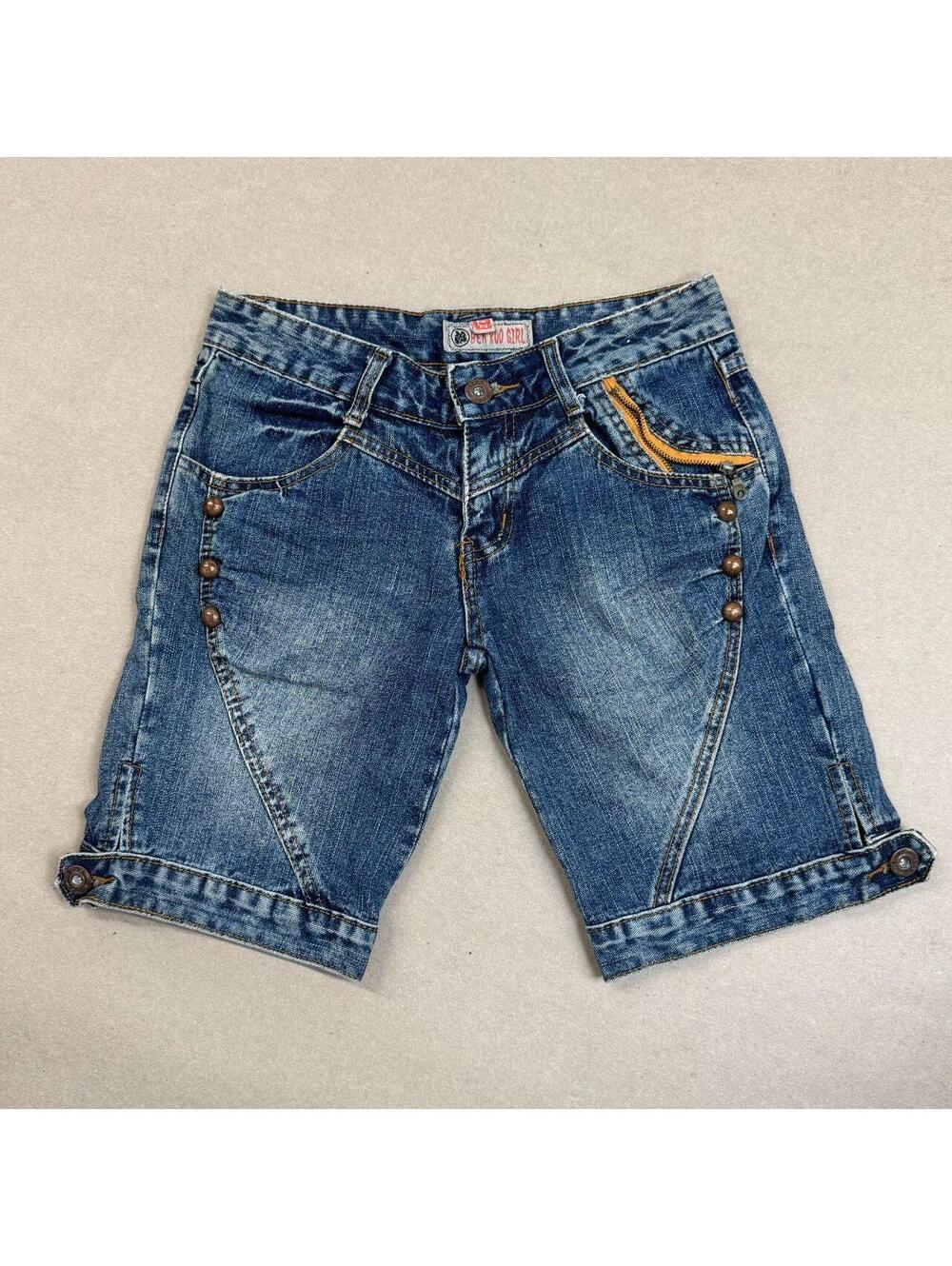 Vintage Y2K Low Rise Denim Long Shorts Faded